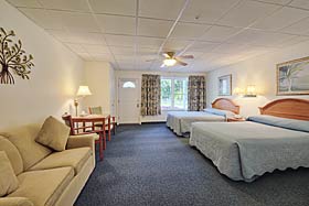 Main Building - Ground Floor with 2 Queen Beds and Pullout Sofa